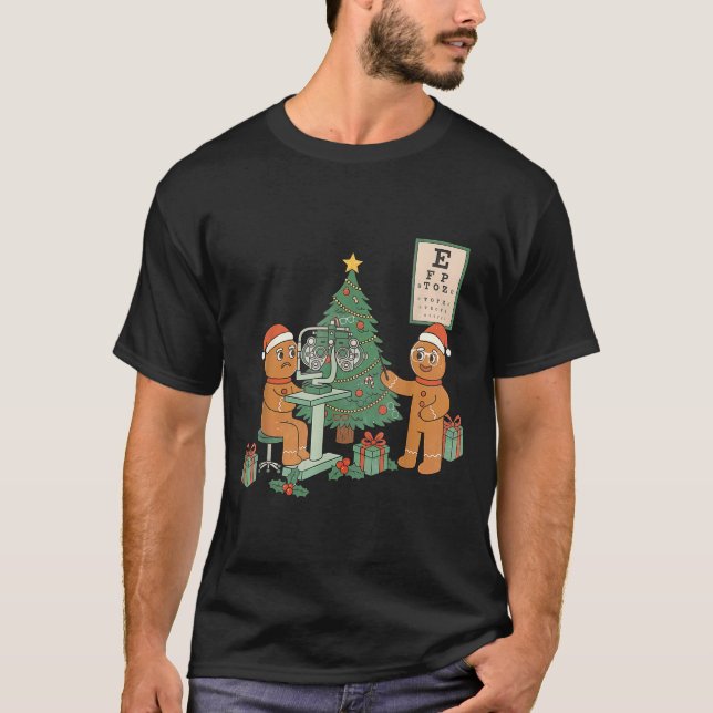 Camiseta Optometry Gingerbread Christmas Optician Sight Squ (Frente)