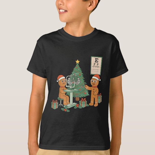 Camiseta Optometry Gingerbread Christmas Optician Sight Squ (Frente)