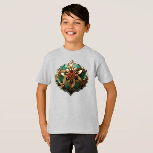 Camiseta Opulência de Yuletide: Segmentos de Ouro do Natal