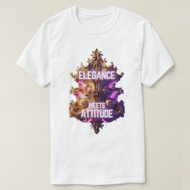 Camiseta Opulência do ornamentado - Elegância atende à atit (Frente do Design)
