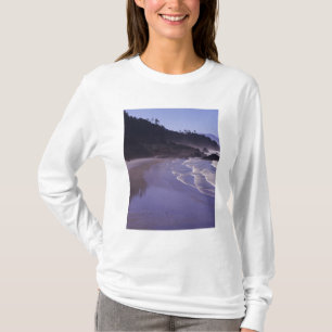 Camiseta OR, Ecola SP, Praia Indiana com nevoeiro da manhã