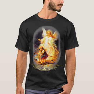 Camiseta Oração Católica Anjo Guardiã nas costas