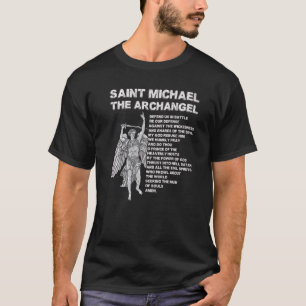 Camiseta Oração de São Miguel Arcanjo Católica Tradicional