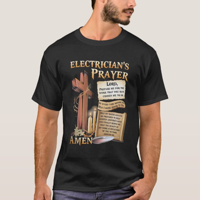 Camiseta Oração do eletricista Amen (Frente)