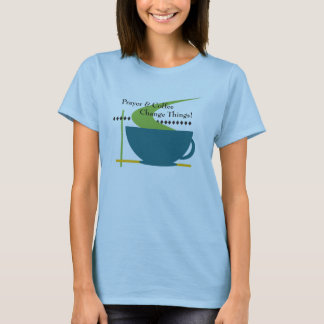 Camiseta Oração e t-shirt das mulheres do café