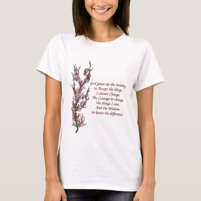 Camiseta Oração inspirada da serenidade das flores (Frente)