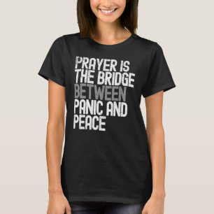 Camiseta Oração Vintage É a Ponte Entre Pânico e Ervilha