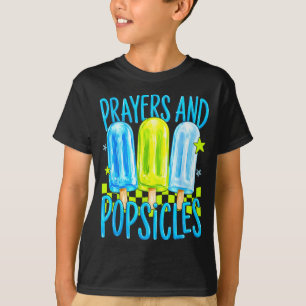 Camiseta Orações e pirulitos fofos crianças cristãs verão