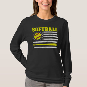 Camiseta Orador De Softball Sof Orador Americano De Bandeir