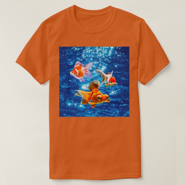 Camiseta Oranda Goldfish Butterfly Telescope (Frente do Design)