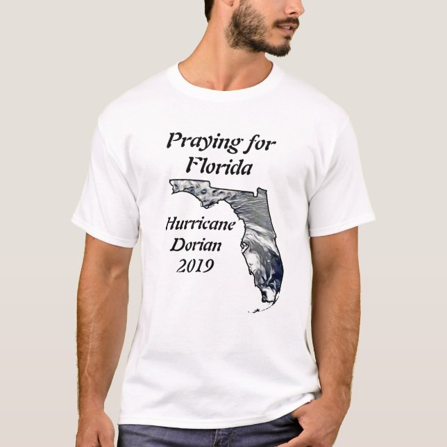 Camiseta Orando pelo furacão da Flórida Dorian 2019 (Frente)