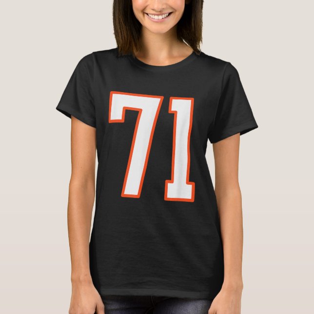 Camiseta Orange And White Srts Number 71 Jersey Uniform Pla (Frente)