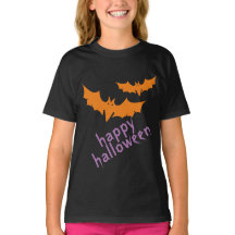 Orange Bats, Purple Happy Halloween Personalizado