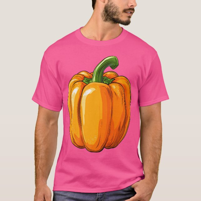 Camiseta Orange Bell Pepper Retro Vintage (Frente)