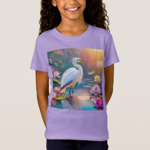 Camiseta Orange Billed White Heron Fantasy Bird