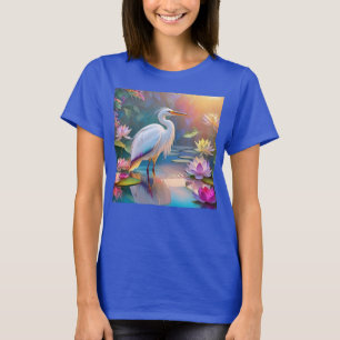 Camiseta Orange Billed White Heron Fantasy Bird