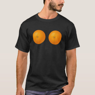 Camiseta Orange Bra Costume Fácil Fruta Halloween Engraçado