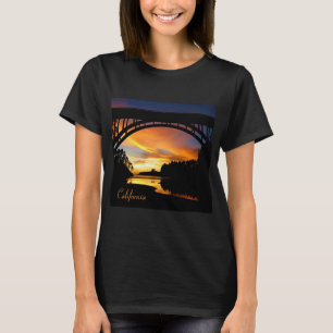 Camiseta Orange California Costeira Sunset Sob Ponte