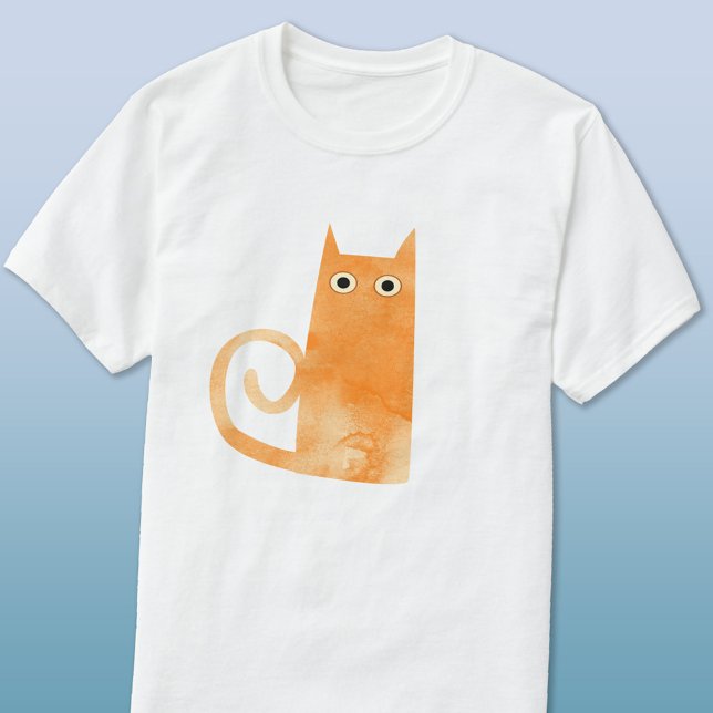 Camiseta Orange Cat (Orange ginger watercolor cat fun t-shirt)