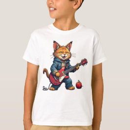 Camiseta Orange Cat Guitar Player