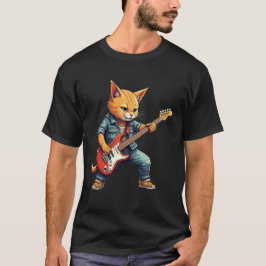 Camiseta Orange Cat Guitar Player