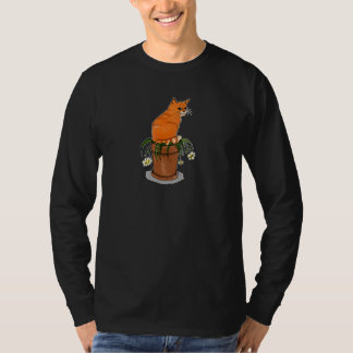 Camiseta Orange cat on the Flower pot Cat illustration