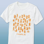Camiseta Orange Cat Personalizado<br><div class="desc">Gatos de gengibre laranja,  bonitos,  perfeitos para amantes de os animais. Arte original de Nic Squirrell. Altere o nome ou remova-o se preferir personalizar.</div>
