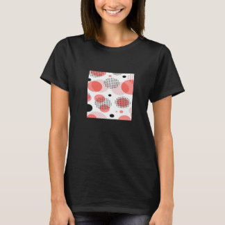Camiseta Orange Circles with Black Polka Dots pattern