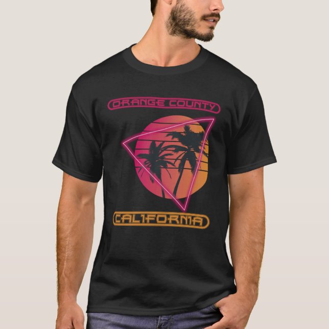 Camiseta Orange County Beach California Palm trees Ocean Su (Frente)