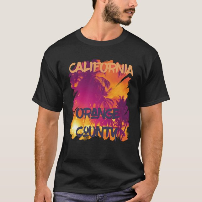 Camiseta Orange County Beach Palm trees California Vacation (Frente)