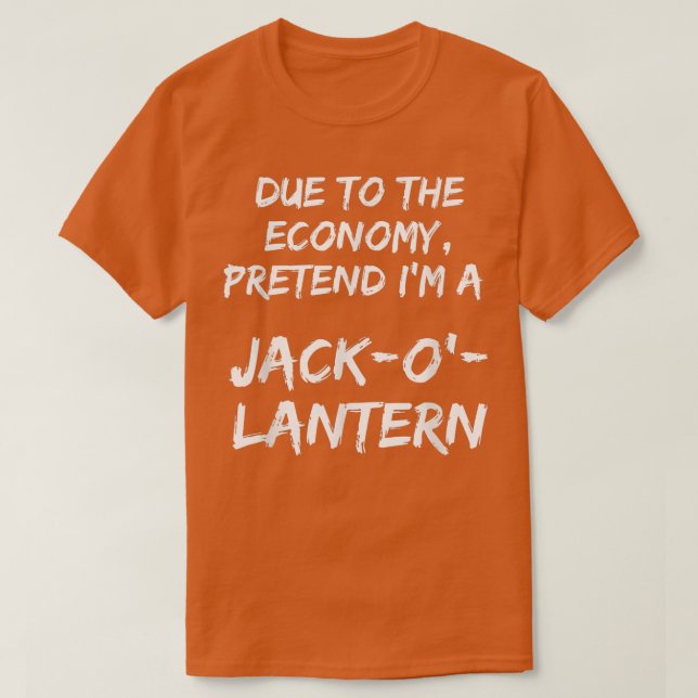 Camiseta Orange finge que sou um jack de lanterna Easy Hall (Frente do Design)