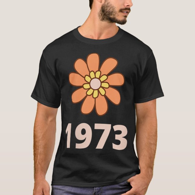 Camiseta Orange Flower Groovy Pro Choice 1973 Pro Choice Fe (Frente)