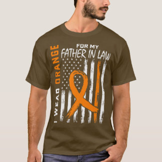 Camiseta Orange For My Father In Law Leukemia Awareness Fla