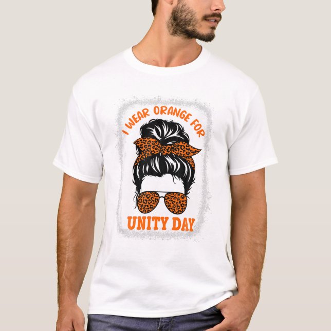 Camiseta Orange For Unity Day Messy Bun (Frente)