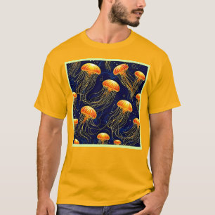 Camiseta Orange Jellyfish - Arte de Padrão