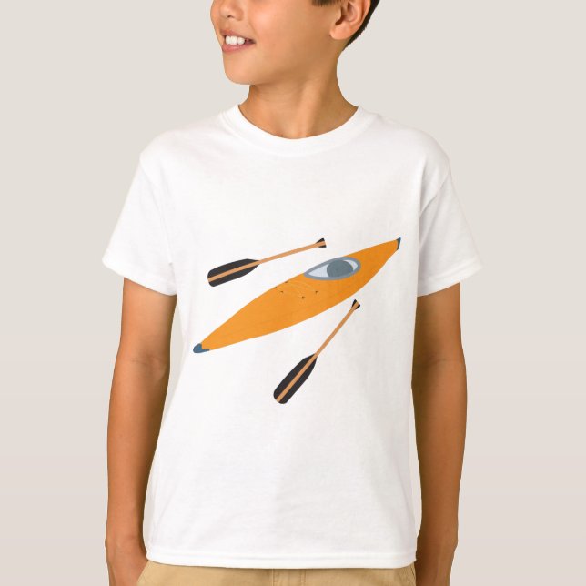 Camiseta Orange Kayak com Oars (Frente)