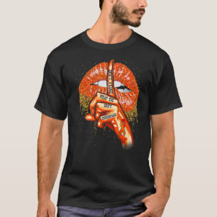 Camiseta Orange Lábios Ribbon Multiple Sclerose Awarenes