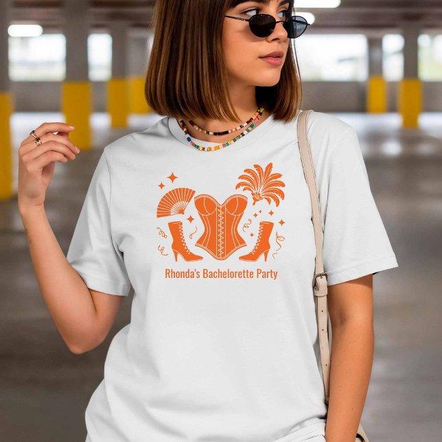 Camiseta Orange Las Vegas Showgirl Bridesmaid Bach Party (Criador carregado)