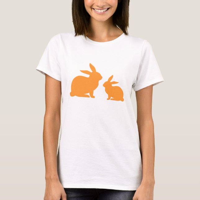 Camiseta Orange Mama e Baby Bunny (Frente)