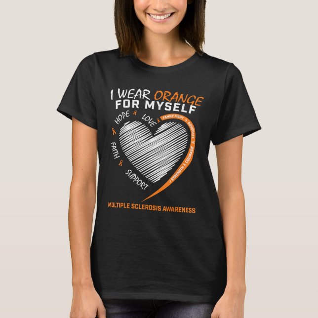 Camiseta Orange Multiple Sclerose Roupa Men (Frente)