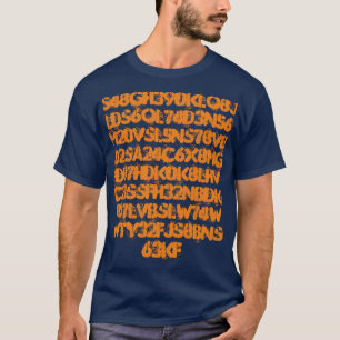 Camiseta Orange Numbers Letters Funky T-Shirt