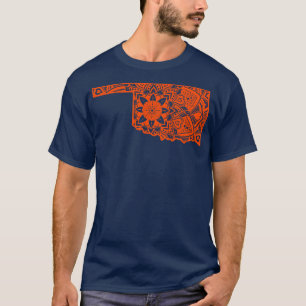 Camiseta Orange Oklahoma State Gift Mandala Yoga OK Art