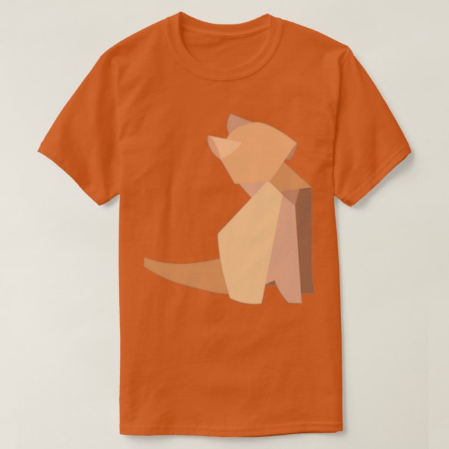 Camiseta Orange Origami Cat (Frente do Design)