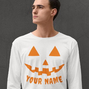 Camiseta Orange Pumpkin Personalizado Halloween Seu Nome