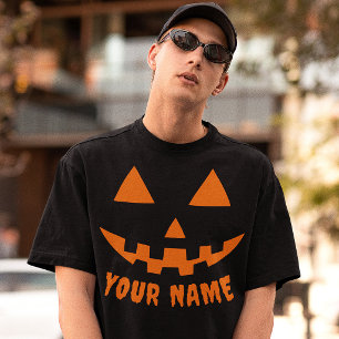 Camiseta Orange Pumpkin Personalizado Halloween Seu Nome