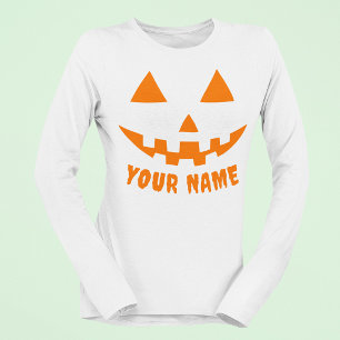 Camiseta Orange Pumpkin Personalizado Halloween Seu Nome