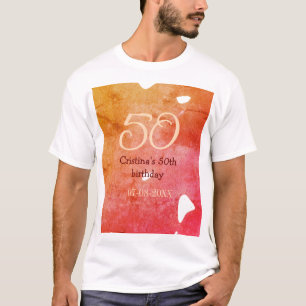 Camiseta Orange red 50 aniversário adicione nome data p