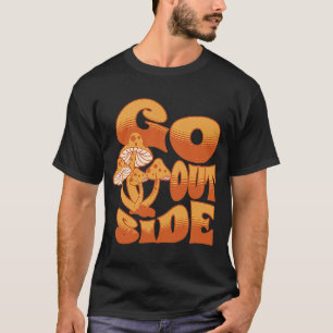 Camiseta Orange Retro Mushroom Décor Say Go Out