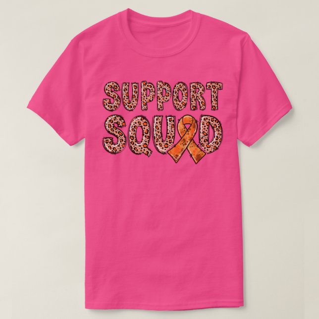 Camiseta Orange Ribbon Leopard Print Support Squad ADHD1118 (Frente do Design)