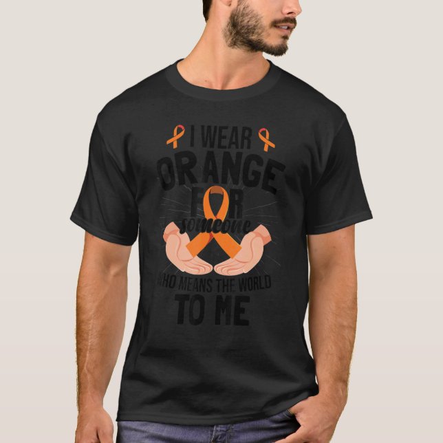 Camiseta Orange Ribbon MS Awareness Multiple Sclerosis (Frente)